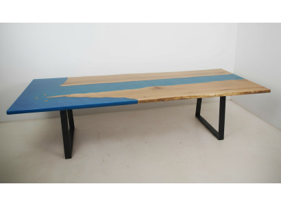 Esstisch River Table Echtes Holz Flusstisch Epoxidharz 260x100 Massive