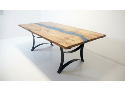 Tisch esstisch tische harz epoxy massive design möbel 240x100 echtes holz epoxid