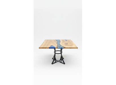 Esstisch River Table Echtes Holz Flusstisch 110x110 Massive Tische