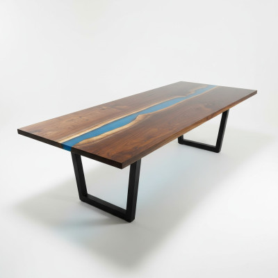 Epoxidharz Esstisch River Table Massiv 240x100 Flusstisch Neu Echtes