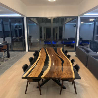 Konferenz Besprechnung River Table Echtes Holz Massiv Epoxidharz Tische