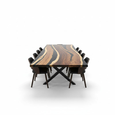 Konferenz Besprechnung River Table Echtes Holz Massiv Epoxidharz Tische
