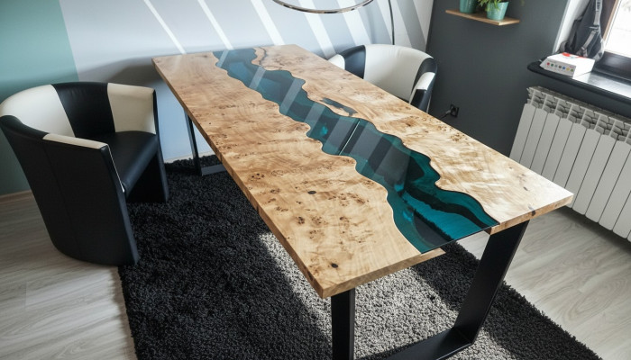 Tische epoxid harz esstisch holz massive möbel epoxy tisch giessharz wasserfall