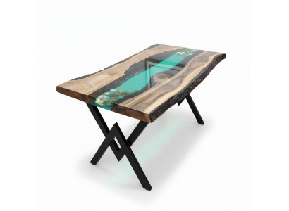 Tisch esstisch tische harz epoxy massive design möbel 200x100 echtes holz epoxid
