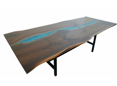 Echtes Holz Wasserfall Tisch Epoxid Tische Harz Esstisch Epoxy Massive