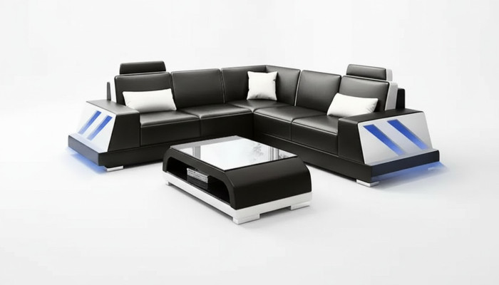 Ecksofa Beleuchtet Led Couch Sofa Polster Eckgarnitur Sofa Garnituren Couchtisch