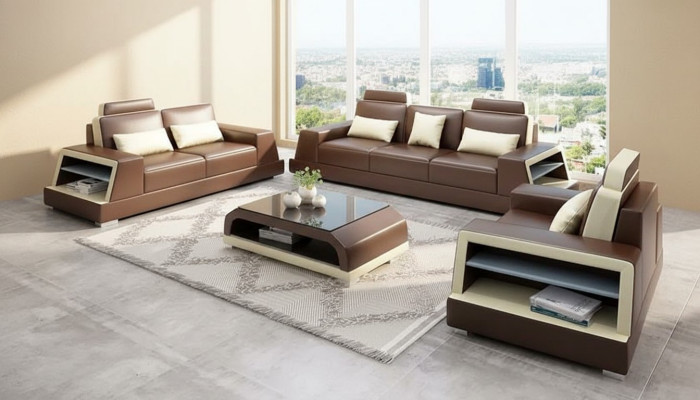Design Sofa Sofagarnitur 321 Sitzer Couchtisch Garnituren Leder Set Gruppe 4tlg