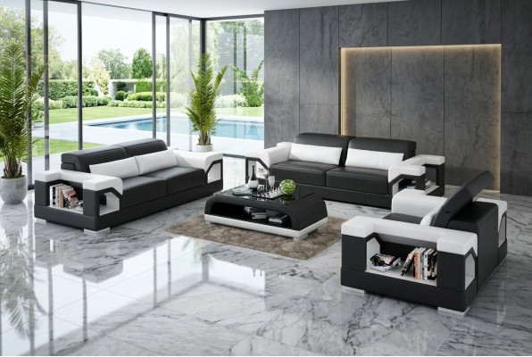 Couch Sofagarnitur 321 Sitzer Couchtisch Ledersofa Modernes Sofa Wohnlandschaft