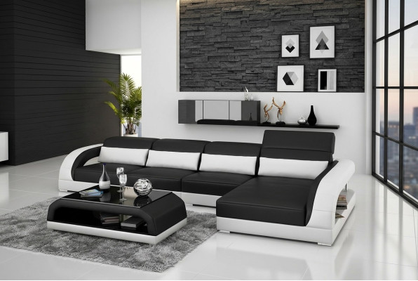 Design Eckcouch Ecksofa Wohnzimmer Moderne Lederpolster Couch Sofa