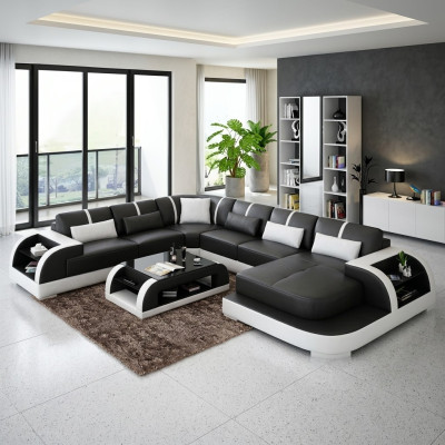 Wohnzimmer Leder xxl couch sofa landschaft moderne designer polster