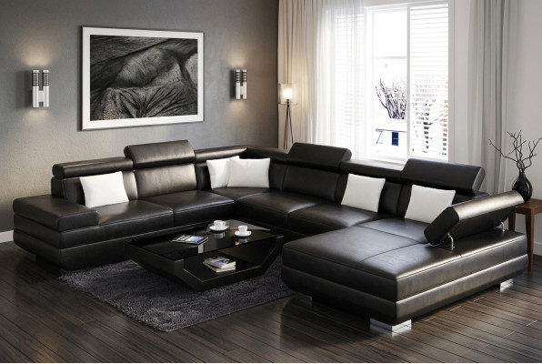 Ecksofa Wohnzimmer Design Moderne Eckcouch Lederpolster Couch Sofa