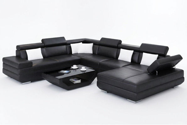 Ecksofa Wohnzimmer Design Moderne Eckcouch Lederpolster Couch Sofa