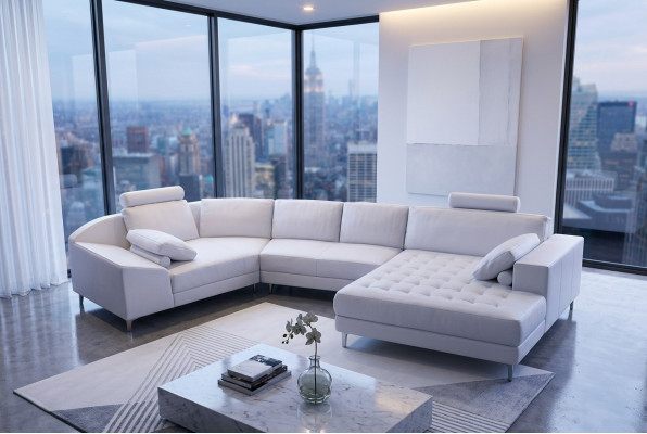Ecksofa Ledersofa Design Sofa Ecksofa U Form Modernes Polster Wohnzimmer Möbel