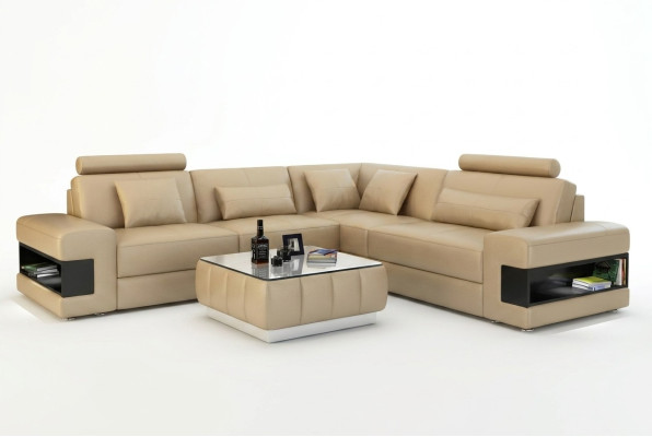 Ecksofa Eckcouch Design Wohnzimmer Möbel Lederpolster Couch Sofa