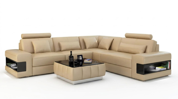 Design Ecksofa Deko Wohnzimmer Möbel Moderne Eckcouch Lederpolster Couch