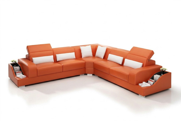 Design Möbel Ecksofa Wohnzimmer Eckcouch Lederpolster Couch Sofa