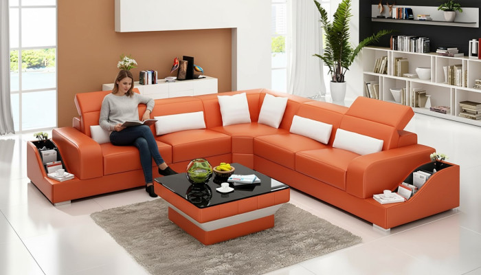 Eckgarnitur Sofa Ledersofa Ecksofa Polster Polster Couch Garnitur Wohnlandschaft