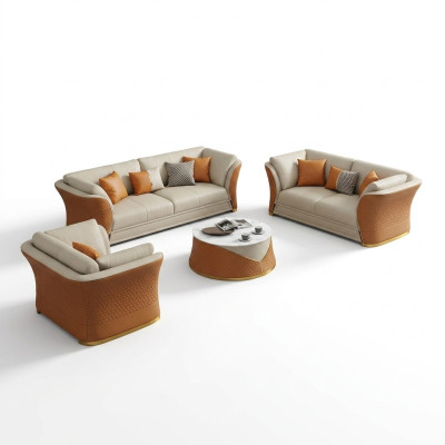 Dreisitzer Italienische Stil Möbel Sofa 3 Sitzer Modernes Sofa Ledersofa