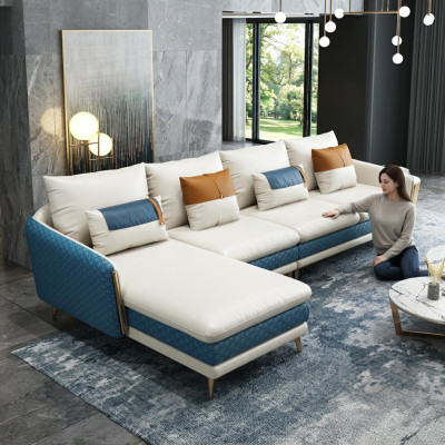 Ecksofa L-Form Modernes Sofa Ledersofa Deko Ecksofa Polster Wohnlandschaft