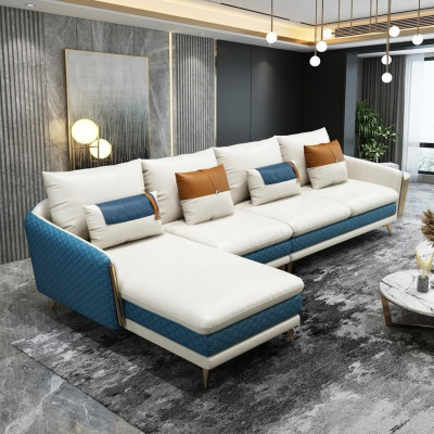 Ecksofa L-Form Modernes Sofa Ledersofa Deko Ecksofa Polster Wohnlandschaft