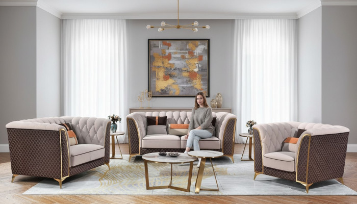Ledersofa Designer Sofa Sofagarnitur 321 Sitzer Modernes Sofa Wohnlandschaft Neu