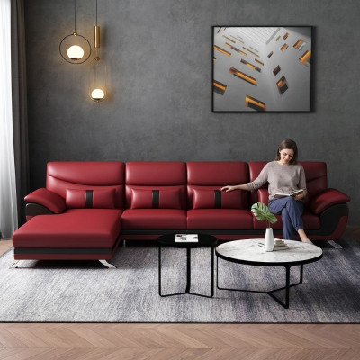 Design Wohnzimmer Lederpolster Ecksofa Eckcouch Couch Sofa L Form