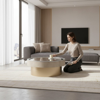 Runder Design Couchtisch Moderne Beistell Tische Runde Sofa Tisch
