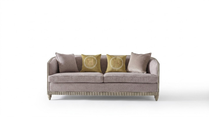 Italienische Stil Möbel Dreisitzer Sofa Couch Polster Sofas Holz Textil