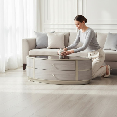Ovaler Couchtisch Luxus Sofa Beistell Tische Holztisch Dubai Luxus Hotel