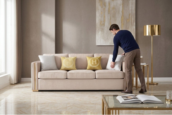 Dreisitzer Couch Polster Design Sofa Deko Moderner 3er Sofas Zimmer Möbel