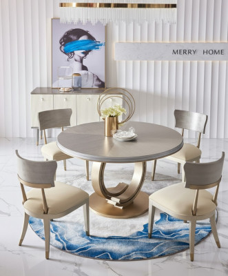 Komplette Esszimmer Garnitur Runder Tisch + 4x Lehnstuhl Stühle