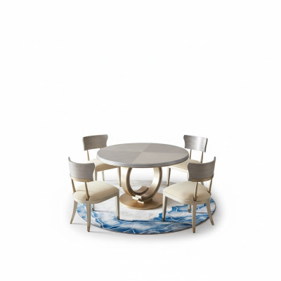 Komplette Esszimmer Garnitur Runder Tisch + 4x Lehnstuhl Stühle
