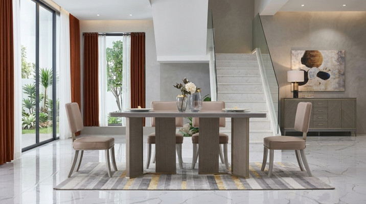 Komplette Esszimmer Garnitur Tisch + 4x Lehnstuhl Stühle Luxus Essgruppe