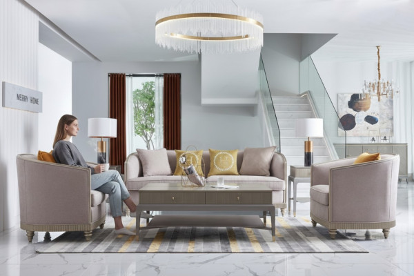 Luxus Möbel Sofagarnitur Wohnzimmer Sofa Couch Polster Set Komplette