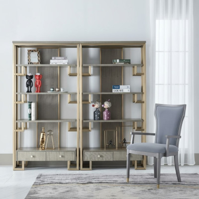 Designer Vitrine 2x Vitrine Holz Schrank Schränke Wohnzimmer Regale