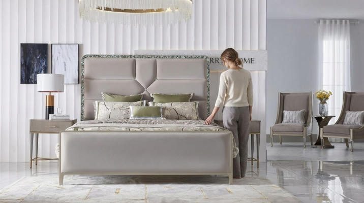 Luxus Bett Schlafzimmer Möbel 2x Nachttisch Set Betten dubai hotel 3tlg
