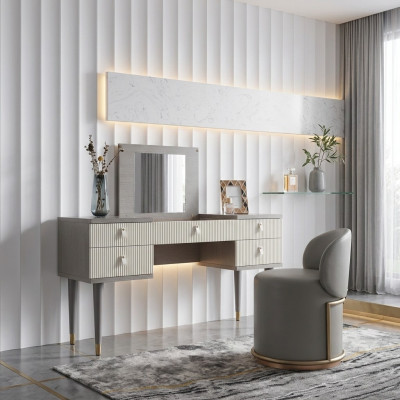 Schminktisch Spiegel Deko Hocker Komplett Set Kommode Schlafzimmer Neu