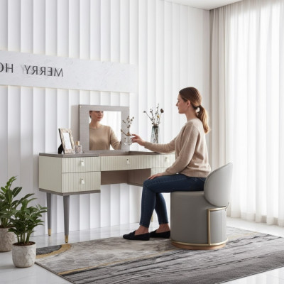Schminktisch Konsolen Tisch Sekretär Kosmetik Spiegel Kommode Hocker