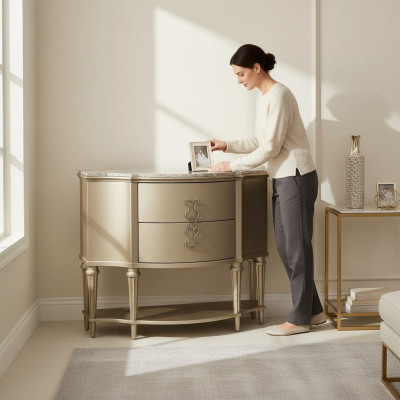 Stilvolle Kommoden Runde Kommode Marmor Luxus Designer Möbel