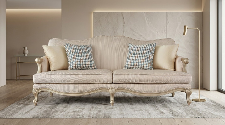 Sofagarnitur Luxus Set 3+1+1 Sessel Italienische Möbel Sitzer Couch Garnitur