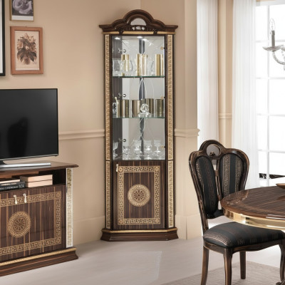 Eckvitrine Schrank Eckschrank Schränke Möbel Glasschrank Design Möbel Regale Neu
