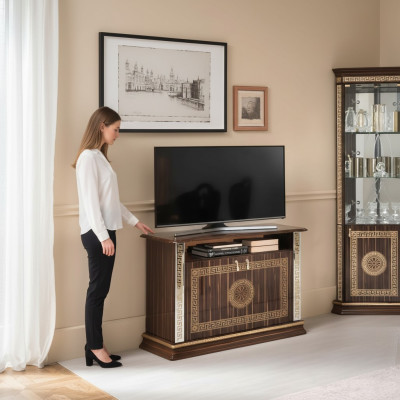 RTV Schrank Italienische Möbel Brauner Holz Kommoden Sideboard Regal Luxus Neu