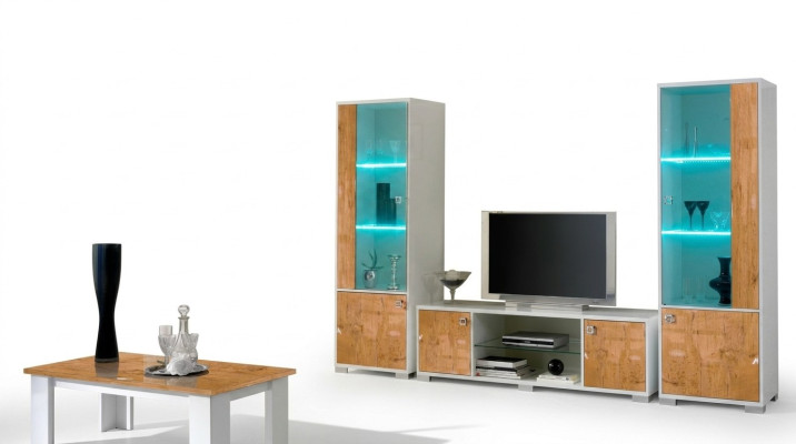 wohnwand 3tlg. rtv + 2x Vitrine Design Italienische Möbel Wohnzimmer Luxus Möbel