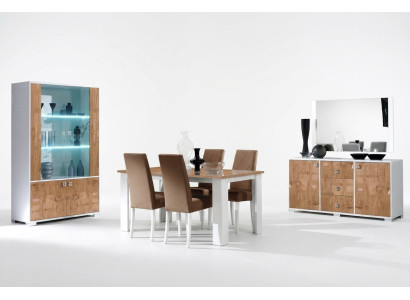 Esszimmer Garnitur Set Rtv Tisch 4x Stühle Vitrine 7tlg Komplett Luxus Möbel Neu