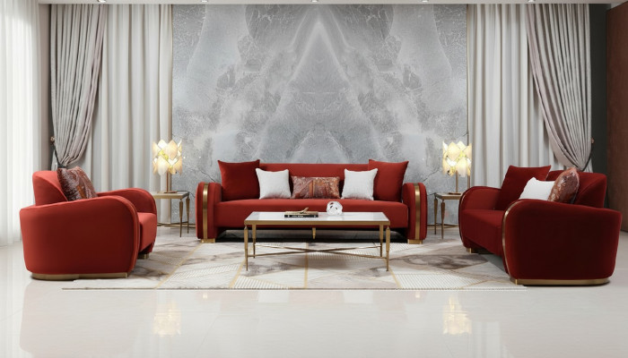 Dreisitzer Couch Polster Design Sofa 3er Sitz Sofas Textil Design Sofa Möbel Neu