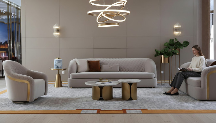Dreisitzer Textil Couch Polster Design Sofa 3er Sitz Sofas Möbel Big Sofa Neu