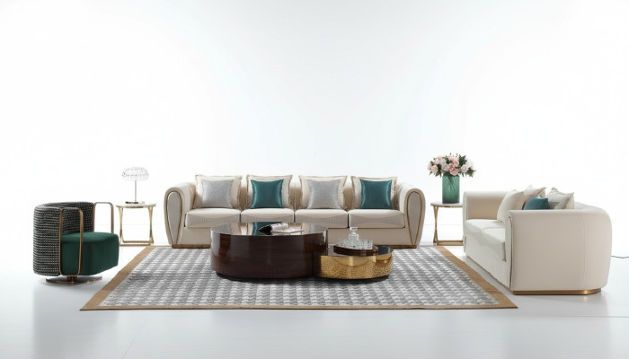 Sofagarnitur 3+2+1 Sitzer Set Design Sofas Polster Couchen Moderne Textil Relax