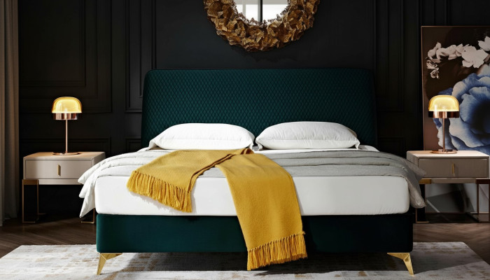 Schlafzimmer 3 tlg. Set Bett 2x Nachttisch Konsole Betten Polster Doppel Hotel