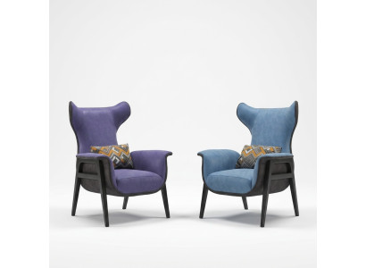 Sessel Textil Wohnzimmer Lounge Luxus Design Möbel Stühle Moderner