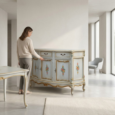 Anrichte Italienische Möbel Echtes Holz Sideboard Designer Luxus Holz Kommode